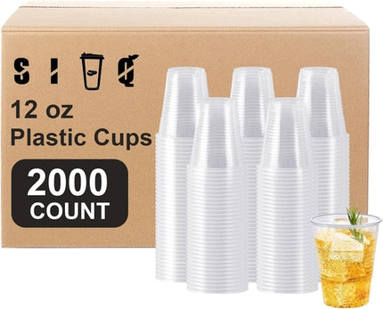 2000 Pack 12 oz Clear Plastic Cups, Disposable Water Cups, Cold Party