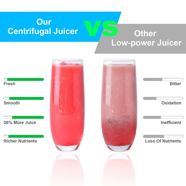 1000W Centrifugal Juicer Juice Extractor with 2 Speeds 3.6in Wide Feed