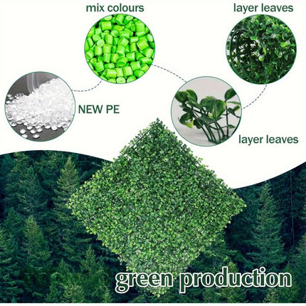 12PCS 24x16 Inch Artificial Hedge Panels - Realistic Greenery Privacy