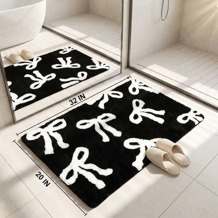 Bow Coquette Cute Bath Mat (20 X 32 Inch) – Non-Slip Absorbent