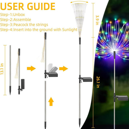 Outdoor Solar Lights, 4 Pack Solar Garden Light with Bigger Lily
