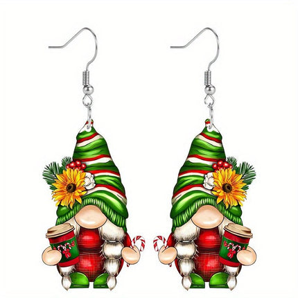 4Pairs Acrylic Earring Set Unique Fun Holiday Fashion Accessories