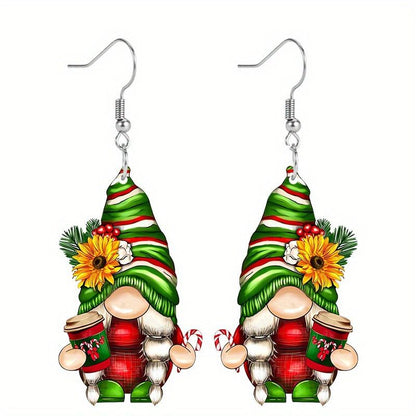 4Pairs Acrylic Earring Set Unique Fun Holiday Fashion Accessories