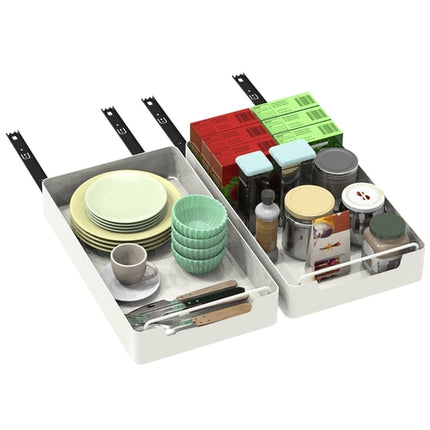 2Pcs Pull Out Cabinet Organizers Sliding Shelf Spice Rack Carbon Steel