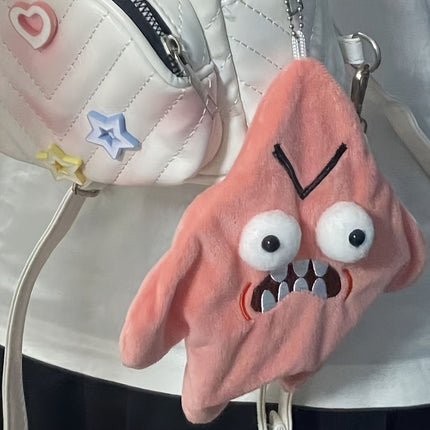 Grumpy Starfish, Pink Kicking Starfish Plush Pendant, Funny Spoofing