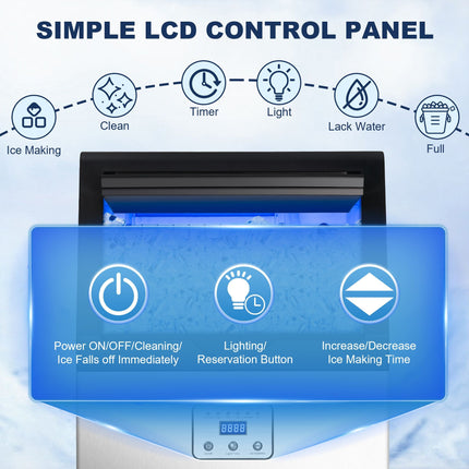 Commercial Ice Maker Machine, 90/110LBS/24H Under Counter Ice Maker,