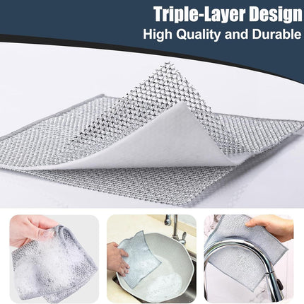 20 Pcs New Upgrade Steel Wire Dishcloth,Triple-Layer Steel Wire