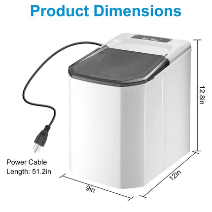 Electric Countertop Ice Maker with Ice Scoop Basket Self-cleaning Max
