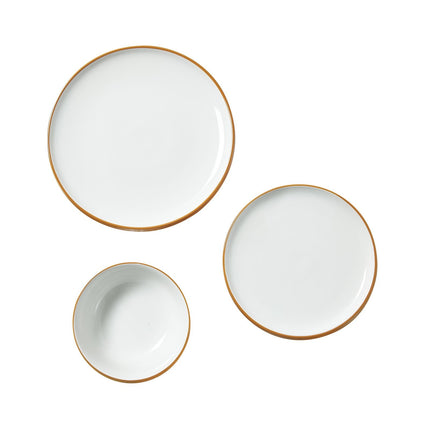 Dinnerware Set, Service for 6 (18 PCS), Round Plates and Bowls Sets,