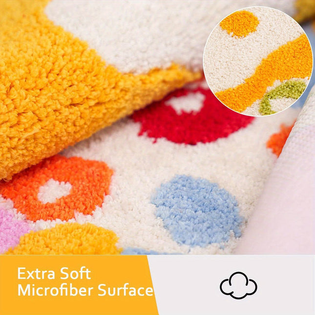 Colorful Cartoon Rugs, Colorful Flower Floor Mats, Cute and Beautiful