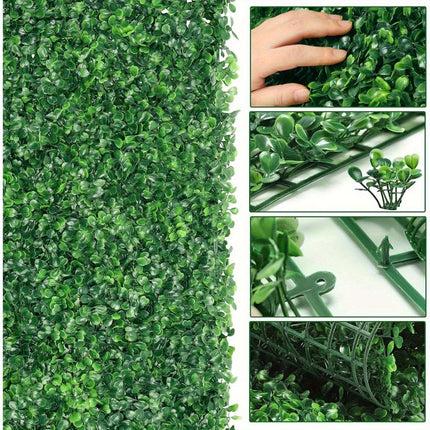 12PCS 24x16 Inch Artificial Hedge Panels - Realistic Greenery Privacy