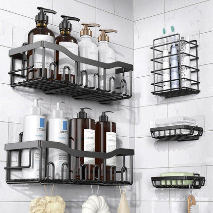 Adhesive Shower Caddy, 5 Pack Rustproof Stainless Steel Bath