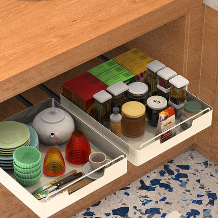 2Pcs Pull Out Cabinet Organizers Sliding Shelf Spice Rack Carbon Steel