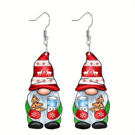 4Pairs Acrylic Earring Set Unique Fun Holiday Fashion Accessories