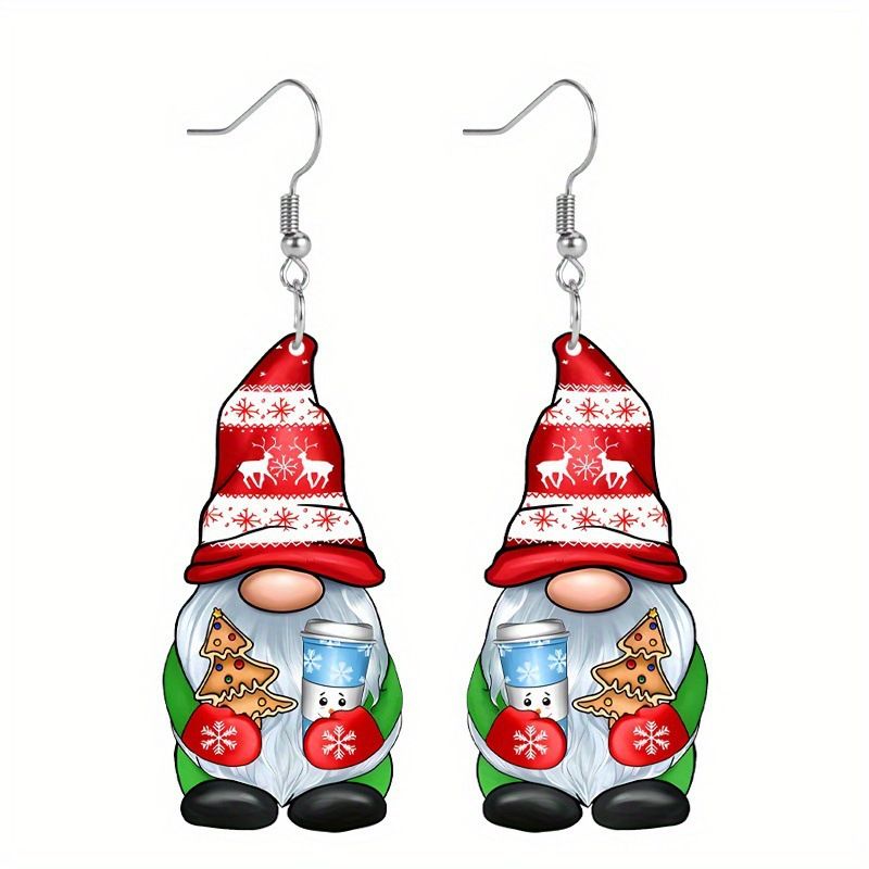 4Pairs Acrylic Earring Set Unique Fun Holiday Fashion Accessories