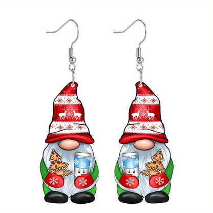 4Pairs Acrylic Earring Set Unique Fun Holiday Fashion Accessories