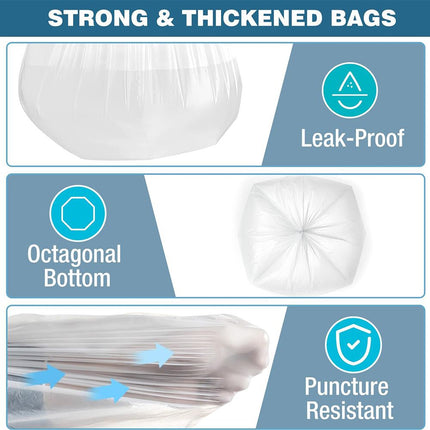 130 Bags 13 Gallon Expandable Heavy-Duty Plastic Multipurpose