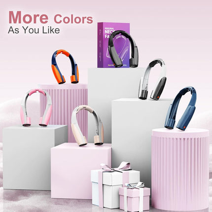 Portable Neck Fan with 6 Powerful Speeds, 8000mAh Battery Operated