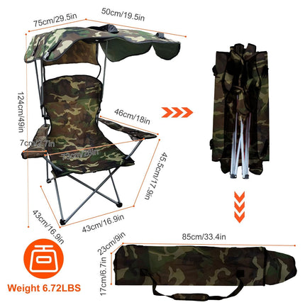 Foldable Beach Canopy Chair Sun Protection Camping Lawn Canopy Chair
