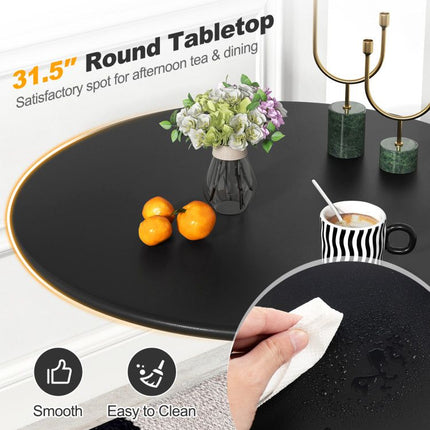 31.5 Inch Round Dining Table with Anti-Slip PP Ring