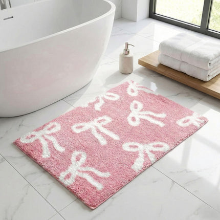Bow Coquette Cute Bath Mat (20 X 32 Inch) – Non-Slip Absorbent