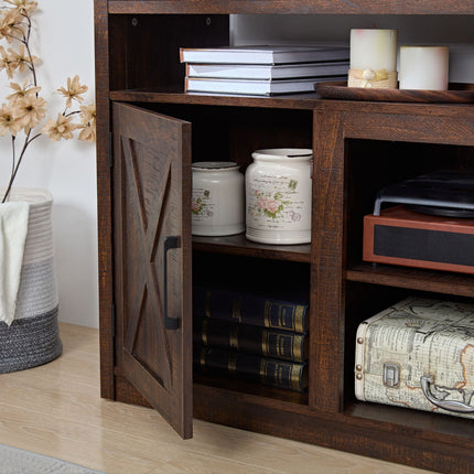 Farmhouse Barn door TV Media Stand Modern Entertainment Console for TV