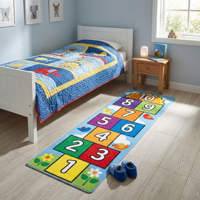 4x6 Cute hopscotch Nursery Rugs for Girls Boys Neutral Non Slip