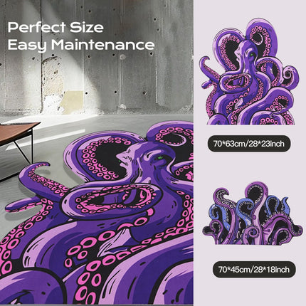 Octopus Bathroom Rug Non-Slip Mat -, Microfiber Absorbent Octopus Rug