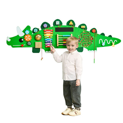 Dinosaur Activity Wall Busy Board Panels, 11 Activities, Montessori
