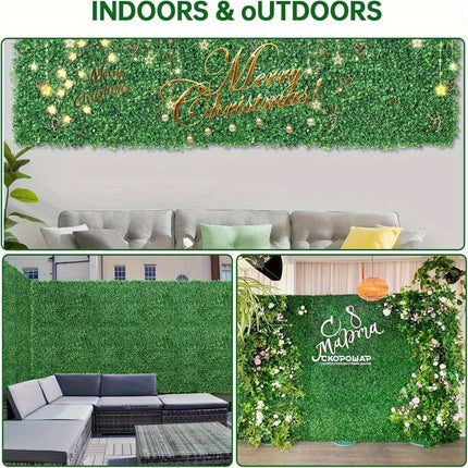 12PCS 24x16 Inch Artificial Hedge Panels - Realistic Greenery Privacy