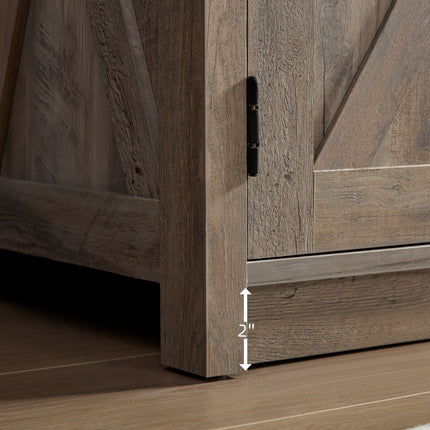 Farmhouse Barn door TV Media Stand Modern Entertainment Console for TV