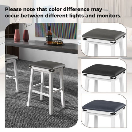 Set of 2 24/30 Inch Dining Bar Stool with Acacia Wood Frame