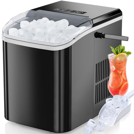 Countertop Ice Maker with Handle, 26lbs/24H Portable Ice Machine, 9