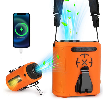 5 In 1 Portable Waist Clip Fan With 5 Speeds Flashlight 10000mAh