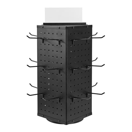 Rotating Pegboard Display Stand, 7.4 x 7.4 x 17 in 4-Sided Spinning