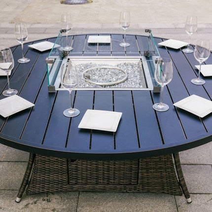 Direct Wicker Outdoor Rattan 50,000BTU Propane Gas Fire Pit Table