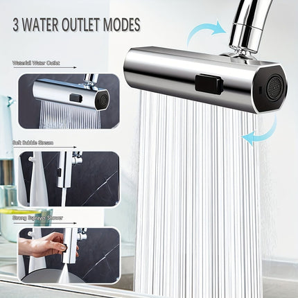 3 in 1 Large-Scale 360° Waterfall Kitchen Faucet - Touch-Controlled,