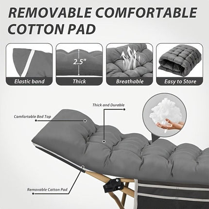 75-inch heavy-duty queen-size folding bed, 10-leg design for stable