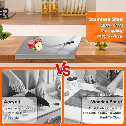 XXL cooked meat baking tray, double-sided cutting board, stainless