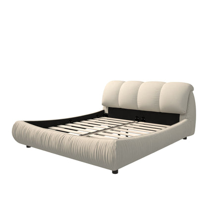 King Size Luxury Upholstered Platform Bed with Oversized Padded