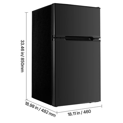Mini Fridge with Freezer, 3.2 Cu.Ft, Two Door Compact Refrigerator,