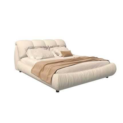 King Size Luxury Upholstered Platform Bed with Oversized Padded