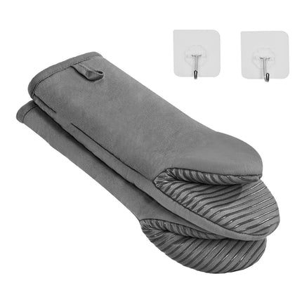 Oven Mitts, Mini Oven Mitt Set with Non-Slip Silicone Strips, High