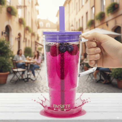40oz Tritan BPA-Free Large Tumbler with Straw & Handle Reusable Water