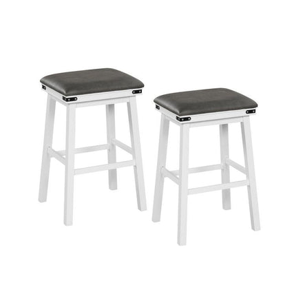 Set of 2 24/30 Inch Dining Bar Stool with Acacia Wood Frame