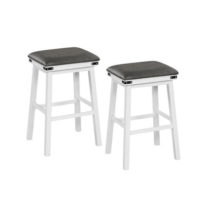 Set of 2 24/30 Inch Dining Bar Stool with Acacia Wood Frame