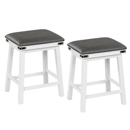 Set of 2 24/30 Inch Dining Bar Stool with Acacia Wood Frame
