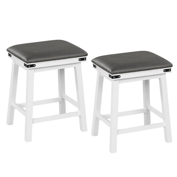 Set of 2 24/30 Inch Dining Bar Stool with Acacia Wood Frame
