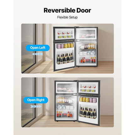 Mini Fridge with Freezer, 3.2 Cu.Ft, Two Door Compact Refrigerator,