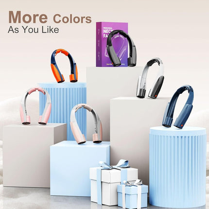 Portable Neck Fan with 6 Powerful Speeds, 8000mAh Battery Operated